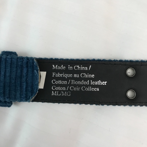 Beautiful Blue Corduroy Belt - Picture 3 of 4